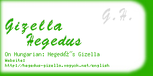 gizella hegedus business card